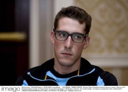 - RICHMOND, UNITED STATES: Belgian Daan Myngheer pictured during a press conference PK Pressekonferenz at the UCI Road World Cycling championships in Richmond, Virginia, The United States, Thursday 24 September 2015. DIRKxWAEM  x04707624x