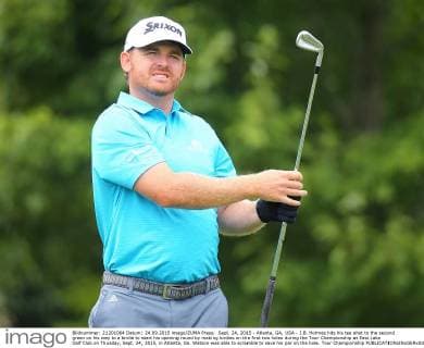 Sept. 24, 2015 - Atlanta, GA, USA - J.B. Holmes hits his tee shot to the second green on his way to a birdie to start his opening round by making birdies on the first two holes during the Tour Championship at East Lake Golf Club on Thusday, Sept. 24, 2015, in Atlanta, Ga. Watson was able to scramble to save his par on the hole. Tour Championship - ZUMAm67_