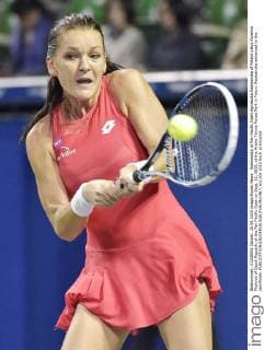 Radwanska at Pan Pacific Open Agnieszka Radwanska of Poland plays Karolina Pliskova of Czech Republic at the Pan Pacific Open on Sept. 25, 2015, at the Ariake Tennis Forest Park in Tokyo. Radwanska advanced to the semifinals. 