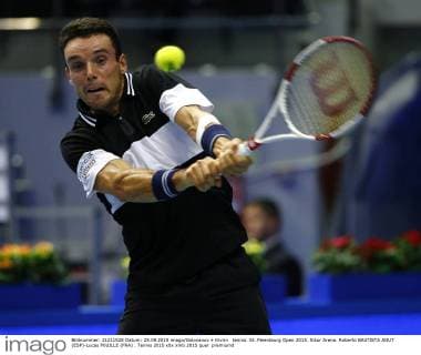 tennis. St. Petersburg Open 2015. Sibur Arena. Roberto BAUTISTA AGUT (ESP)-Lucas POUILLE (FRA) .
