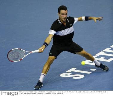 tennis. St. Petersburg Open 2015. Sibur Arena. Roberto BAUTISTA AGUT (ESP)-Lucas POUILLE (FRA) .