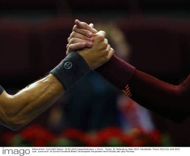 Tennis. St. Petersburg Open 2015. Handshake.
