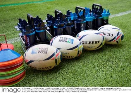 26.09.2015. Leeds, England. Rugby World Cup. Italy versus Canada. Canada s drinks ready for warm up. xTimxWilliamsx  ActionPlus11664545