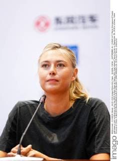 WUHAN, CHINA - SEPTEMBER 26: (CHINA OUT) Maria Sharapova of Russia addresses a new conference during the 2015 Wuhan Open at Optics Vally International Tennis Center on September 26, 2015 in Wuhan, Hubei Province of China.  CFP473455358 