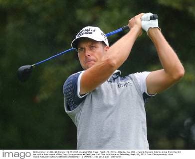 Sept. 26, 2015 - Atlanta, GA, USA - Henrik Stenson hits his drive from the 3rd tee in the third round of the Tour Championship at East Lake Golf Club in Atlanta on Saturday, Sept. 26, 2015. Tour Championship, third round - ZUMAm67_