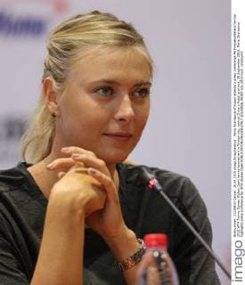 Maria Sharapova of Russia attends a press conference PK Pressekonferenz for the 2015 WTA Tennis Damen Wuhan Open tennis tournament in Wuhan city, central China s Hubei province, 26 September 2015. Maria Sharapova highlights press conference for WTA Wuhan Open  20150926_49387
