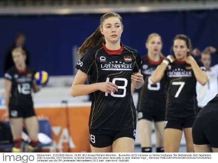 Eurovolley 2015 Germany vs Serbia Eindhoven The Netherlands 26th September 2015 Eurovolley 2015 Germany vs Serbia Serbia win the game three sets to zero. Wiebke Silge _ Germany 