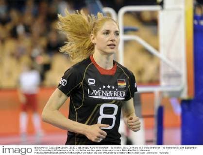 Eurovolley 2015 Germany vs Serbia Eindhoven The Netherlands 26th September 2015 Eurovolley 2015 Germany vs Serbia Serbia win the game three sets to zero. Berit Kauffeldt - Germany 