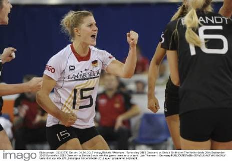 Eurovolley 2015 Germany vs Serbia Eindhoven The Netherlands 26th September 2015 Eurovolley 2015 Germany vs Serbia Serbia win the game three sets to zero. Lisa Thomsen - Germany 