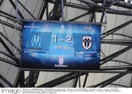 Tableau score final FOOTBALL : Marseille vs Angers - Ligue1 - 27 09 2015 FranckPennant Panoramic 