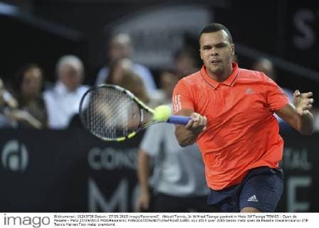 Aktuell Tennis, Jo Wilfried Tsonga gewinnt in Metz JW Tsonga TENNIS : Open de Moselle - Metz 27 09 2015 MOA Panoramic 