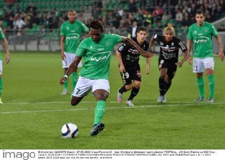 Jean Christophe Bahebeck (saint etienne) FOOTBALL : AS Saint Etienne vs OGC Nice - Ligue 1 2015 2016 - 27 09 2015 FredericChambert Panoramic 