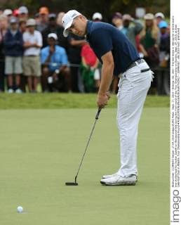 Sept. 27, 2015 - Atlanta, GA, USA - The ball drops in the cup for a birdie and a two-stroke lead for Jordan Spieth on the second hole during the final round of the Tour Championship on Sunday, Sept. 27, 2015, at East Lake Golf Club in Atlanta. Tour Championship Round 4 - ZUMAm67_