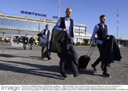- GENT, BELGIUM: Gent s Nicklas Pedersen pictured before the departure of KAA Gent, in Oostende airport, Monday 28 September 2015. Belgian first league soccer team KAA Gent fly to Saint Petersburg, Russia, to play the second game in the group stage of the Uefa Champions League competition against Zenit. YORICKxJANSENS  x04709806x