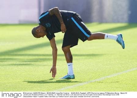 28.09.2015, Fussball, UEFA Champions League FC Barcelona Barca - Bayer 04 Leverkusen Pressekonferenz und Training, v.l. Neymar da Silva Jr (FC Barcelona)