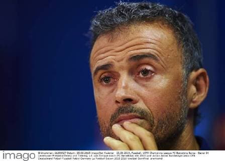 28.09.2015, Fussball, UEFA Champions League FC Barcelona Barca - Bayer 04 Leverkusen Pressekonferenz und Training, v.l. Luis Enrique coach (FC Barcelona)