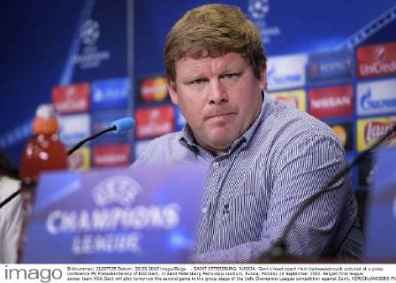 - SAINT PETERSBURG, RUSSIA: Gent s head coach Hein Vanhaezebrouck pictured at a press conference PK Pressekonferenz of KAA Gent, in Saint Petersburg Petrovskiy stadium, Russia, Monday 28 September 2015. Belgian first league soccer team KAA Gent will play tomorrow the second game in the group stage of the Uefa Champions League competition against Zenit. YORICKxJANSENS  x04710168x