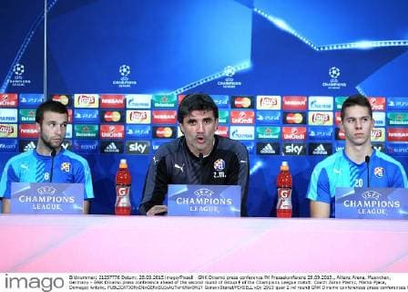 GNK Dinamo press conference PK Pressekonferenz 28.09.2015., Allianz Arena, Muenchen, Germany - GNK Dinamo press conference ahead of the second round of Group F of the Champions League match. Coach Zoran Mamic, Marko Pjaca, Domagoj Antolic.  GoranxStanzl PIXSELL