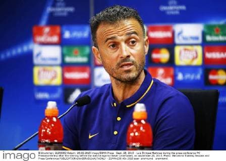 Sept. 28, 2015 - Luis Enrique Martinez during the press conference PK Pressekonferenz after the training before the matcha against Bayer Leverkusen, on september 28, 2015. Photo: Barcelona Training Session and Press Conference  - ZUMAn230