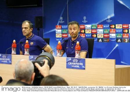 Sept. 28, 2015 - BARCELONA -september 28- SPAIN: Luis Enrique Martinez during the press conference PK Pressekonferenz after the training before the Champions League match against Bayer Levberkusen, on september 28, 2015. Photo: Joian Valls Urbanandsport Cordon Press Barcelona Training Session and Press Conference  - ZUMAn230