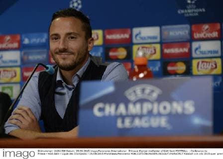 Milicevic Danijel midfielder of KAA Gent FOOTBALL : Conference de Presse - KAA Gent - Ligue des Champions - 28 09 2015 PhotoNews Panoramic 