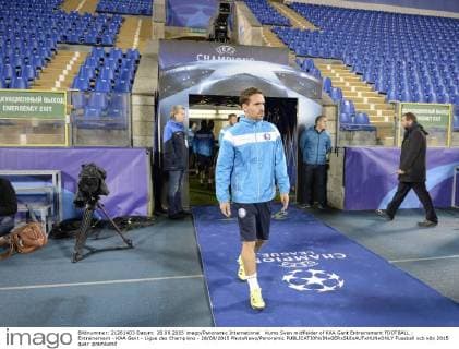 Kums Sven midfielder of KAA Gent Entrainement FOOTBALL : Entrainement - KAA Gent - Ligue des Champions - 28 09 2015 PhotoNews Panoramic 