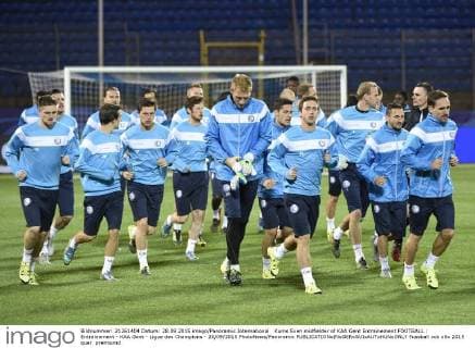 Kums Sven midfielder of KAA Gent Entrainement FOOTBALL : Entrainement - KAA Gent - Ligue des Champions - 28 09 2015 PhotoNews Panoramic 