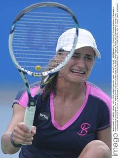 WUHAN, CHINA - SEPTEMBER 29: (CHINA OUT) Monica Niculescu of Romania in action during a match against Carla Suarez Navarro of Spain on day three of the 2015 Wuhan Open at Optics Vally International Tennis Center on September 29, 2015 in Wuhan, Hubei Province of China.  CFP473610912 