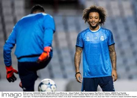 Aktuell Fußball, Champions League, Real Madrid Training , 150929 Real Madrids Marcelo under en träning before UEFA Champions League 2015 2016 match between Malmö FF and Real Madrid.  Copyright: PETTERxARVIDSON BB150929PA107