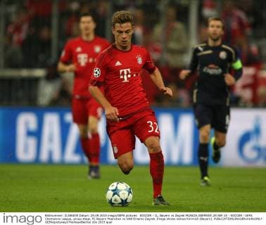 SOCCER - CL, Bayern vs Zagreb MUNICH,GERMANY,29.SEP.15 - SOCCER - UEFA Champions League, group stage, FC Bayern Muenchen vs GNK Dinamo Zagreb. Image shows Joshua Kimmich (Bayern). GEPAxpictures xThomasxBachun