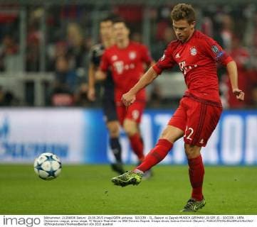 SOCCER - CL, Bayern vs Zagreb MUNICH,GERMANY,29.SEP.15 - SOCCER - UEFA Champions League, group stage, FC Bayern Muenchen vs GNK Dinamo Zagreb. Image shows Joshua Kimmich (Bayern). GEPAxpictures xThomasxBachun