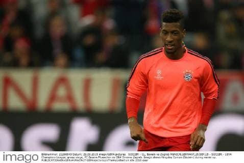 SOCCER - CL, Bayern vs Zagreb MUNICH,GERMANY,29.SEP.15 - SOCCER - UEFA Champions League, group stage, FC Bayern Muenchen vs GNK Dinamo Zagreb. Image shows Kingsley Coman (Bayern) during warm-up. GEPAxpictures xThomasxBachun