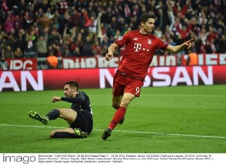 29.09.2015, Fussball, Saison 2015 2016, Champions League, 2015 16, Vorrunde, FC Bayern München - Dinamo Zagreb, Jubel Robert Lewandowski (Bayern Muenchen), re.
