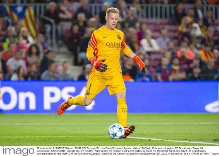 Aktuell Fußball, Champions League, FC Barcelona - Bayer 04 Leverkusen BARCELONA- september, 29- SPAIN: Marc-Andre Ter Stegen during the match beetwen FC Barcelona Barca and Bayer 04 Leverkusen, corresponding to the week 2 of the Champions League, played at the Camp Nou stadium on September 29, 2015 in Barcelona, Spain. (Photo by Mikel Trigueros Urbanandsport Cordon Press) 