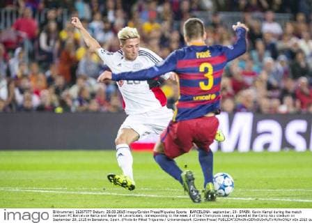 BARCELONA- september, 29- SPAIN: Kevin Kampl during the match beetwen FC Barcelona Barca and Bayer 04 Leverkusen, corresponding to the week 2 of the Champions League, played at the Camp Nou stadium on September 29, 2015 in Barcelona, Spain. (Photo by Mikel Trigueros Urbanandsport Cordon Press) 