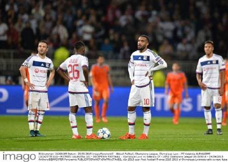 Aktuell Fußball, Champions League, Olympique Lyon - FC Valencia ALEXANDRE LACAZETTE (ol) - MATHIEU VALBUENA (ol) - DECEPTION FOOTBALL : Olympique Lyon vs Valencia CF - UEFA Champions League 2015 2016 - 29 09 2015 AnthonyBIBARD FEP Panoramic 