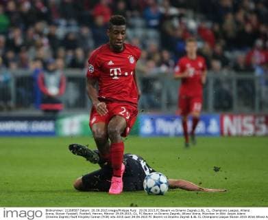 29.09.2015,FC Bayern vs Dinamo Zagreb,1.BL, CL, Champions League, Allianz Arena, Soccer Fussball, Football, Herren, Männer 29.09.2015, CL, FC Bayern vs Dinamo Zagreb, Allianz Arena, München im Bild: Arijan Ademi (Dinamo Zagreb) fault Kingsley Coman (FCB)