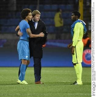 Vanhaezebrouck Hein Headcoach of KAA Gent and Axel Witsel of FC Zenit Football - Zenit St. Petersburg - KAA GENT - Ligue des Champions Photonews Panoramic 