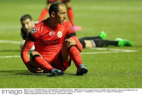 UEFA Champions League Group C football match between Astana and Galatasaray at Astana Arena in Astana, Kazakhstan, 30 September 2015 Final Score: Astana 2 - Galatasaray 2 Pictured: Umut Bulut of Galatasaray 