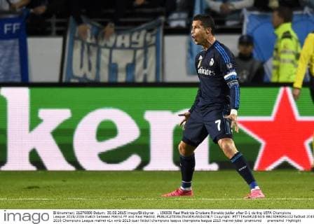 , 150930 Real Madrids Cristiano Ronaldo jublar efter 0-1 during UEFA Champions League 2015 2016 match between Malmö FF and Real Madrid.  Copyright: PETTERxARVIDSON BB150930PA102