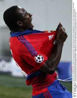MOSCOW REGION, RUSSIA. SEPTEMBER 30, 2015. CSKA s Seydou Doumbia reacts after scoring in the 2015 16 Season UEFA Champions League Group B Round 2 football match against PSV Eindhoven at the Arena Khimki Stadium. Sergei Bobylev TASS  TS00ECAB
