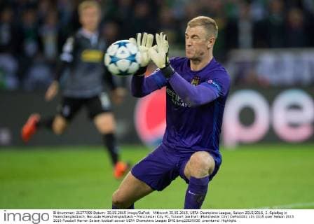 Mittwoch 30.09.2015, UEFA Champions League, Saison 2015 2016, 2. Spieltag in Moenchengladbach, Borussia Moenchengladbach - Manchester City FC, Torwart Joe Hart (Manchester City) DeFodi001