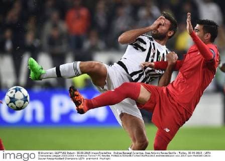 Andrea Barzagli Juventus, Jose Antonio Reyes Sevilla - Torino, 30-09-2015 - UEFA Champions League 2015 2016 - Juventus Torino - FC Sevilla. andreaxstaccioli