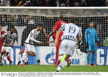 Gol Alvaro Morata Juventus 1-0 Goal celebration - Torino, 30-09-2015 - UEFA Champions League 2015 2016 - Juventus Torino - FC Sevilla. andreaxstaccioli