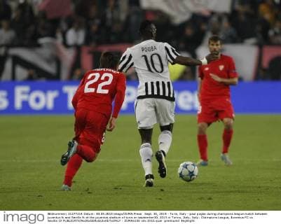 Sept. 30, 2015 - Turin, Italy - paul pogba during champions league match between juventus fc and Sevilla fc at the juventus stadium of turin on september30, 2015 in Torino, Italy. Italy: Champions League, Juventus FC vs Sevilla CF  - ZUMAn230
