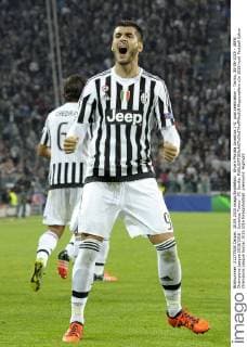 Alvaro Morata Juventus 1-0, goal celebration - Torino, 30-09-2015 - UEFA Champions League 2015 2016 - Juventus Torino - FC Sevilla. filippoxalfero