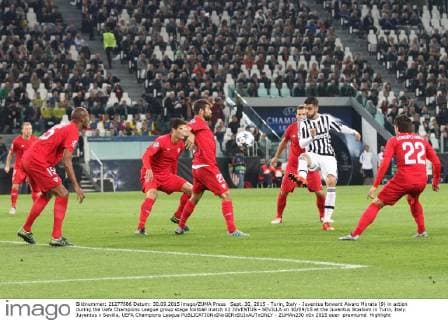 Sept. 30, 2015 - Turin, Italy - Juventus forward Alvaro Morata (9) in action during the Uefa Champions League group stage football match n2 JUVENTUS - SEVILLA on 30 09 15 at the Juventus Stadium in Turin, Italy. Juventus v Sevilla, UEFA Champions League  - ZUMAn230