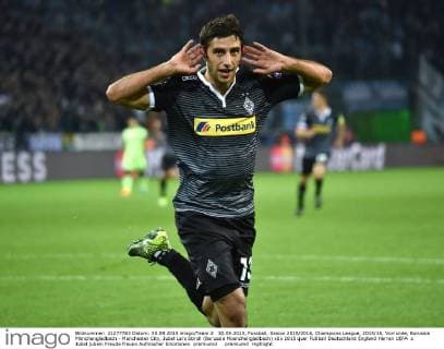 30.09.2015, Fussball, Saison 2015 2016, Champions League, 2015 16, Vorrunde, Borussia Mönchengladbach - Manchester City, Jubel Lars Stindl (Borussia Moenchengladbach)