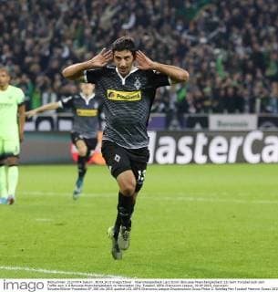 Moenchengladbach Lars Stindl (Borussia Moenchengladbach 13) beim Torjubel nach dem Treffer zum 1:0 Borussia Moenchengladbach vs Manchester City, Fussball, UEFA Champions League, 30.09.2015, Copyright: Schueler Eibner-Pressefoto EP_JSE