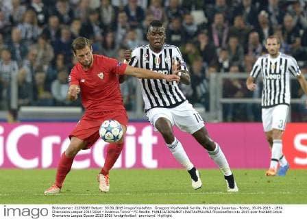 Grzegorz Krychowiak Sevilla, Paul Pogba Juventus - Torino, 30-09-2015 - UEFA Champions League 2015 2016 - Juventus Torino - FC Sevilla. filippoxalfero